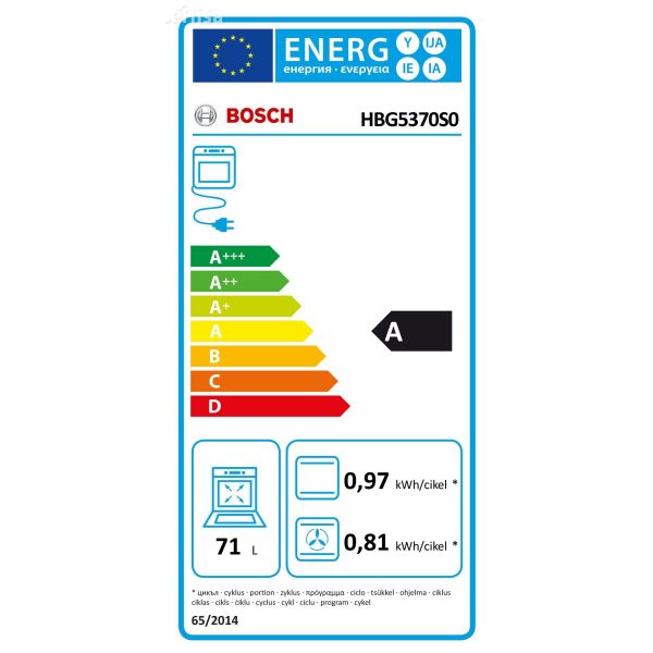 Vgradna parna pečica 60x60 črna BOSCH HBG5370S0
