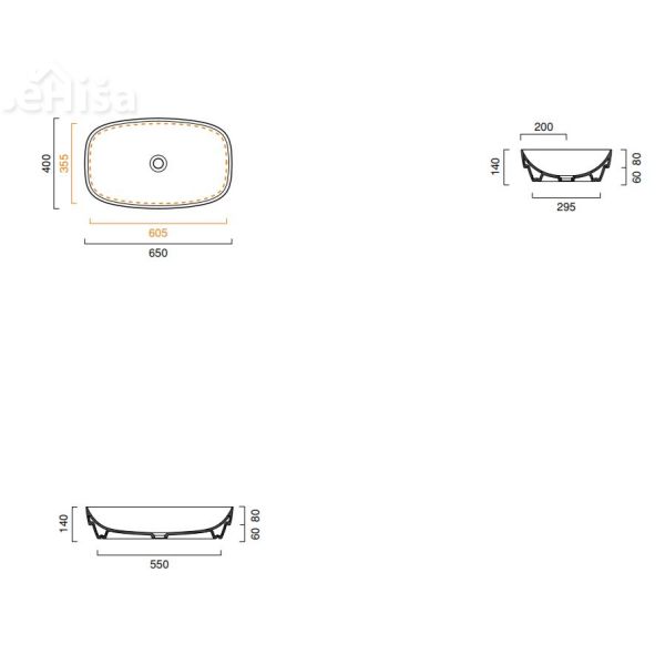 Catalano 165AGRLX00 Green Lux 65 Washbasin