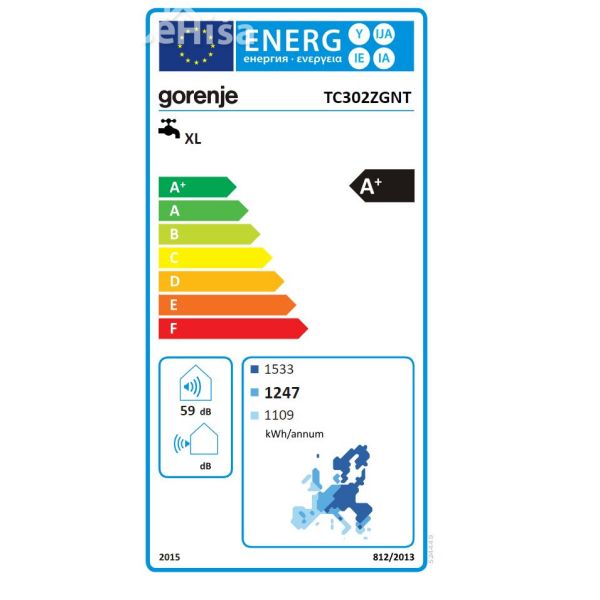 Sanitarna toplotna črpalka 300L TC302ZGNT GORENJE 524449
