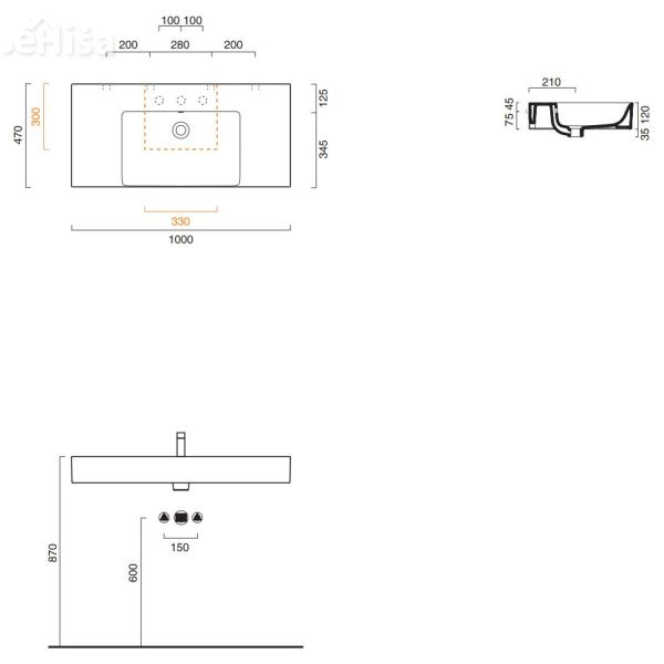 Umivalnik Premium 100 X 47 cm CATALANO 110VPUPN00
