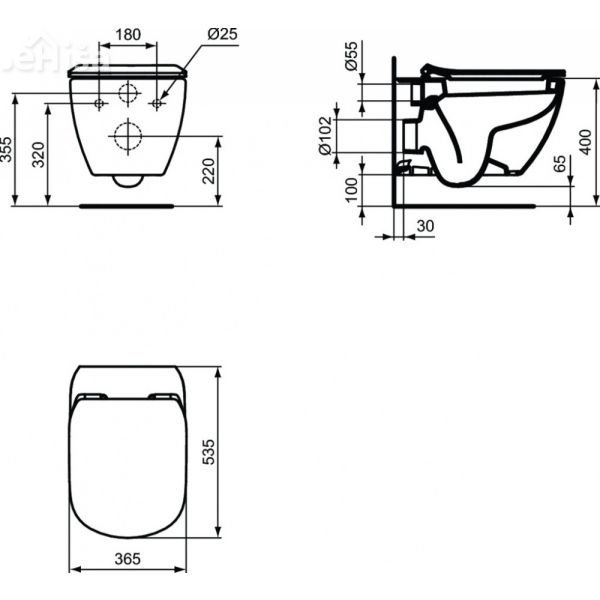 Viseča WC školjka TESI Aquablade IDEAL STANDARD T007801
