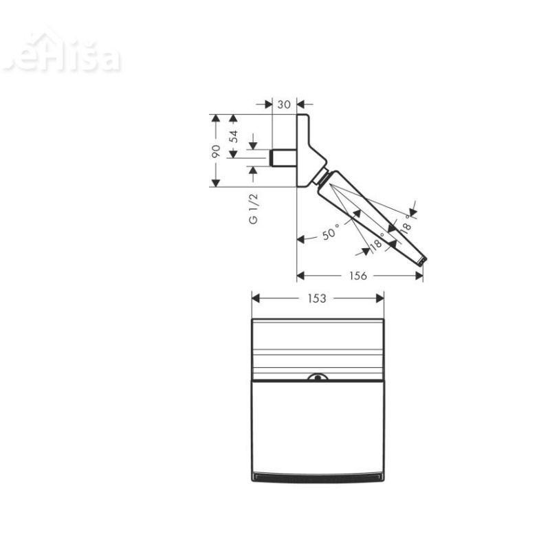 Stenska nadglavna prha Raindance Rainfall 150 krom HANSGROHE 26443000
