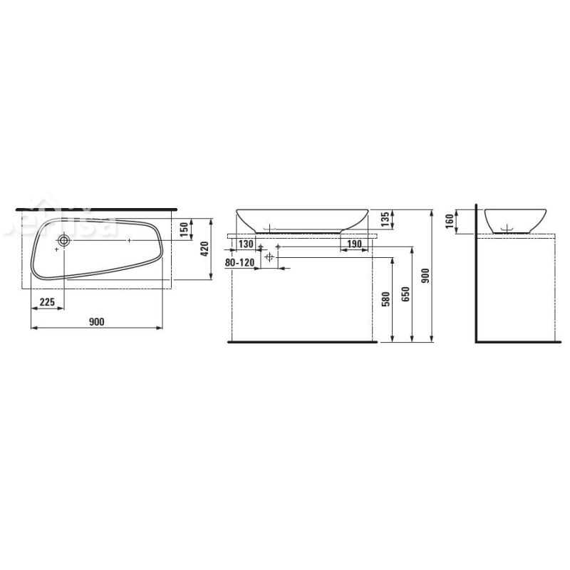 Umivalnik PALOMBA 90 LAUFEN 816801
