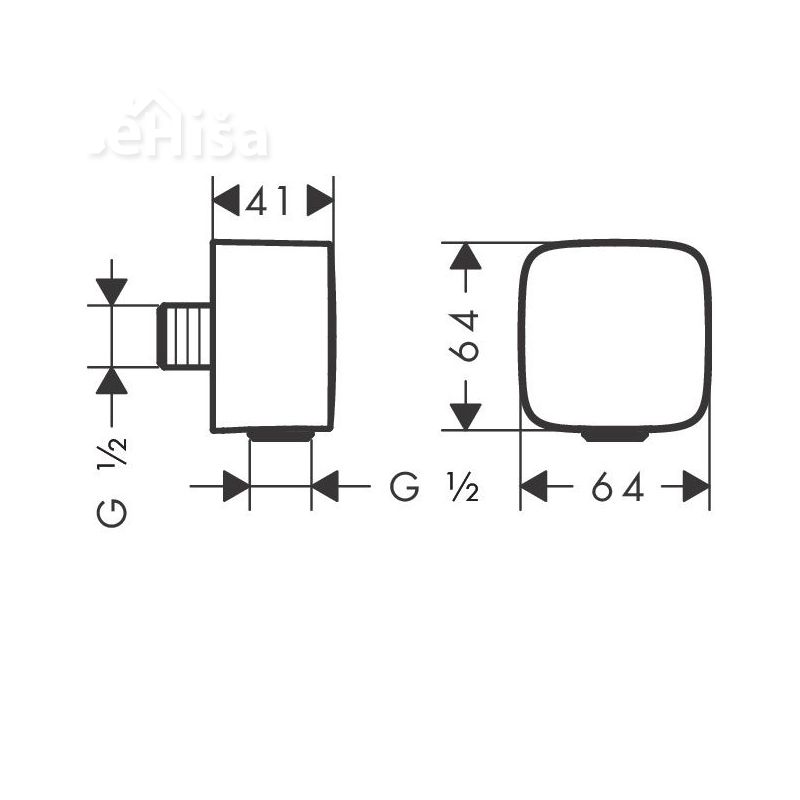 Zidni priključek FIXFIT HANSGROHE 26457000
